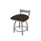Holland Bar Stool Co 18" Low Back Swivel Vanity Stool, Nickel Finish, Rein Coffee Seat 82118AN025 - alternate 1